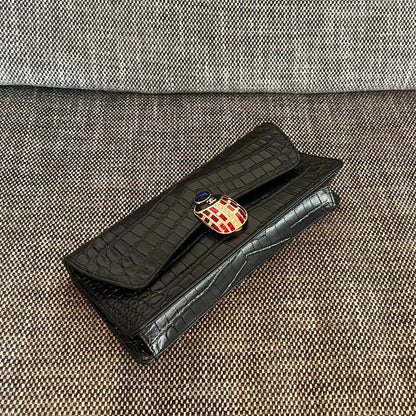 Chanel 2026 Scarab Envelope Clutch 30cm Embossed Patent Calfskin