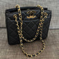 Chanel 2026 Vintage Shopping Tote Bag 28cm Black Embossed Calfskin