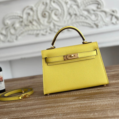 High-end Hermes 2026 Mini Kelly II 19cm Bag Epsom Leather 2