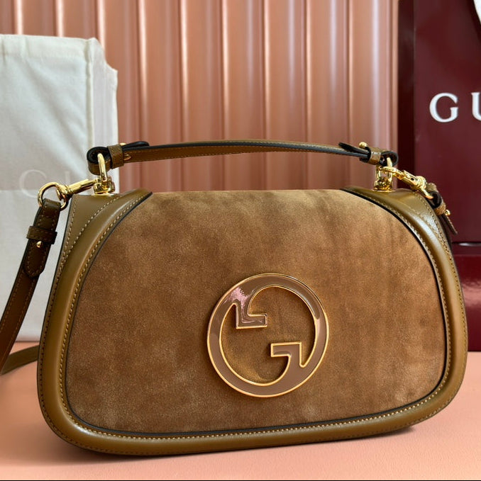 Gucci 2026 Blondie 32 Bag Brown Suede Leather 277494