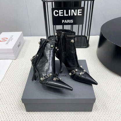 CAGOLE HIGH BOOTS IN BLACK LAMBSKIN