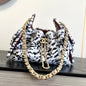 Chanel 2026 Leopard Print Hobo Bag 22cm White Black Ponyhair Leather