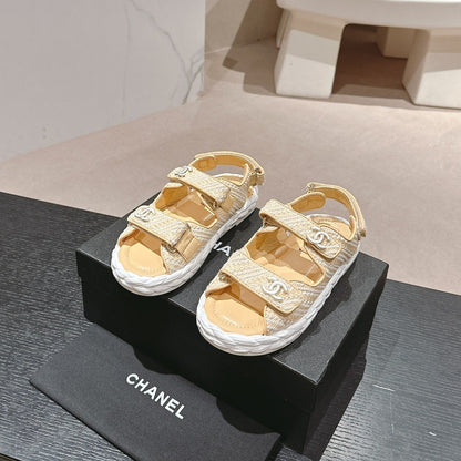 CC DAD SANDALS IN LIGHT YELLOW CALFSKIN