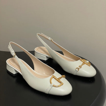 GG 26ss Big D Half HorseBit Mary Jane White Cowhide 593507