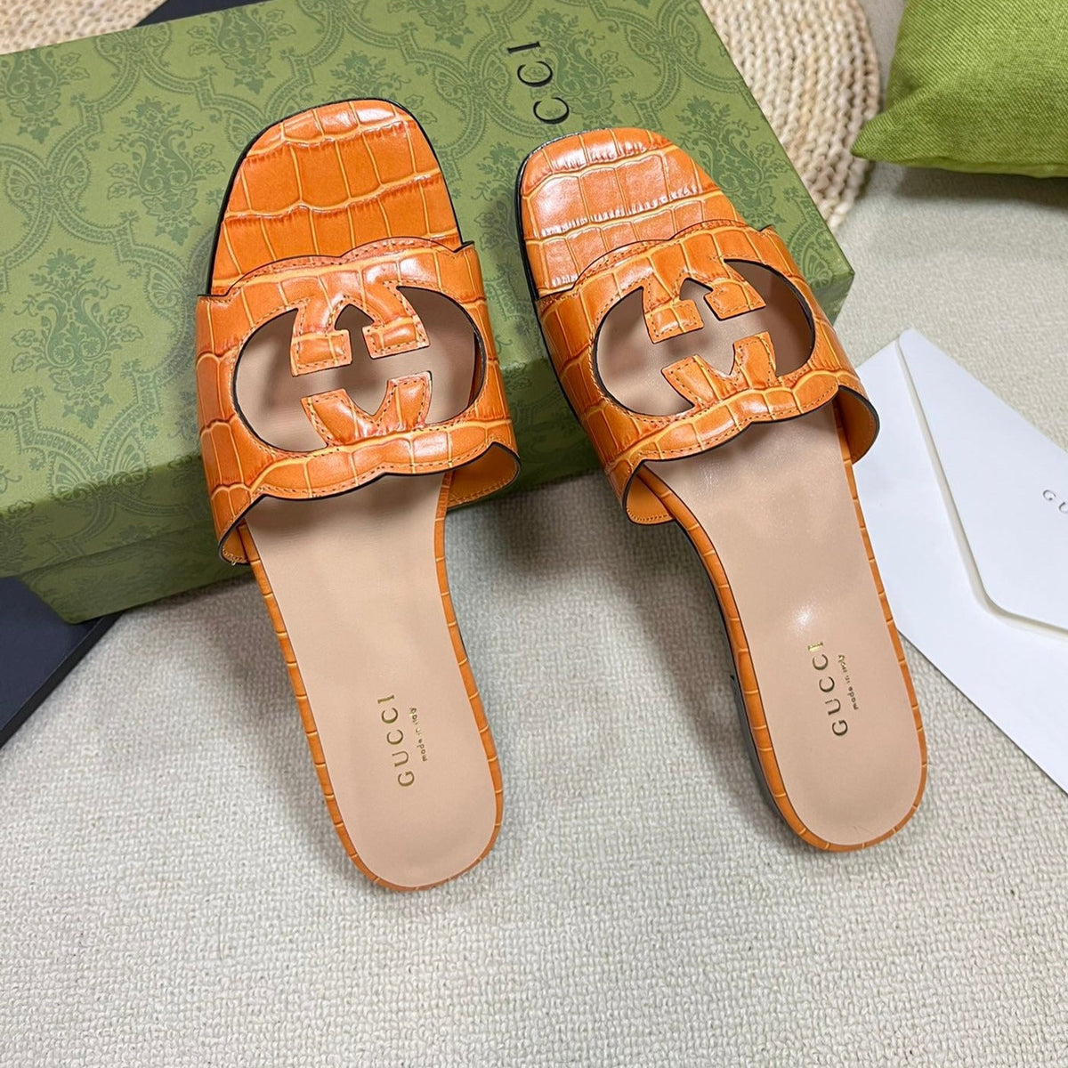 GG Cut Out Slide Sandals Gingerbread Brown