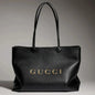 Gucci 2026 NY Large Tote Bag 42cm Black Canvas Leather