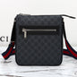 Gucci 2026 Flatpack Small Messenger Bag 24cm Black Dark Gray Canvas Leather
