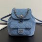 Chanel 2026 Backpack 18cm Blue Denim Leather