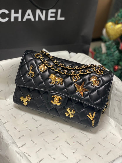 Chanel 2026 Animal Gold Charm Flap Bag Lambskin