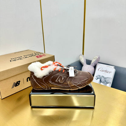 MIUXNB 530 SNEAKERS IN BROWN CALFSKIN SHEARLING