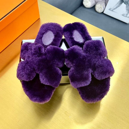 ORAN SHEARLING SANDALS PLUM PURPLE