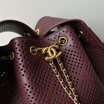 Chane 2026 Hobo Bag Perforated Calfskin 292067