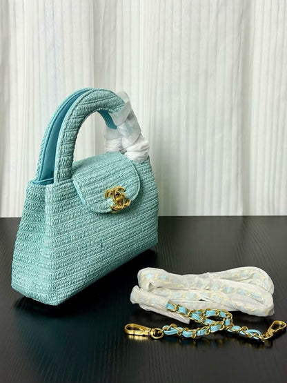 Chanel Kelly 2026 Bag 19cm Blue Woven Leather