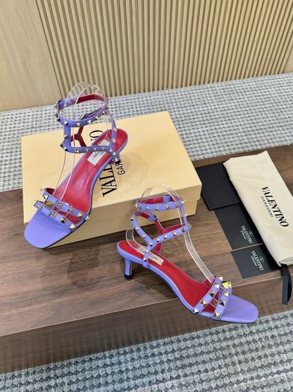 Valentino Garavani Rockstud Caged Calfskin 40mm Sandals 863342