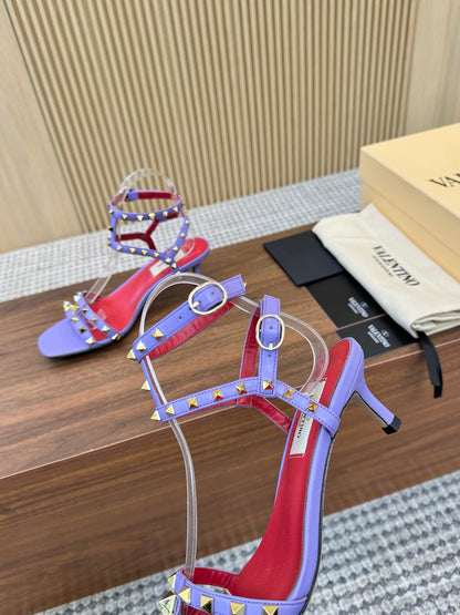 Valentino Garavani Rockstud Caged Calfskin 40mm Sandals 863342