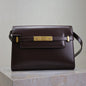 MANHATTAN IN BOX SMALL 24 IN DARK BURGUNDY CALFSKIN GOLD HARDWARE