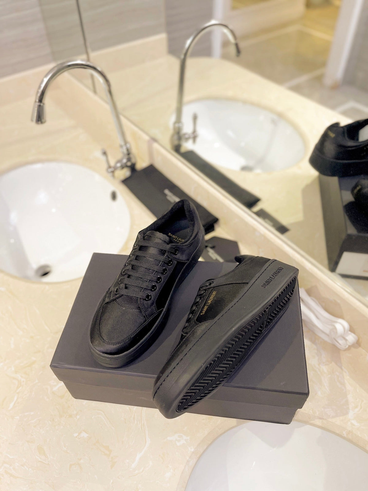SL SL/61 SNEAKERS BLACK SATIN