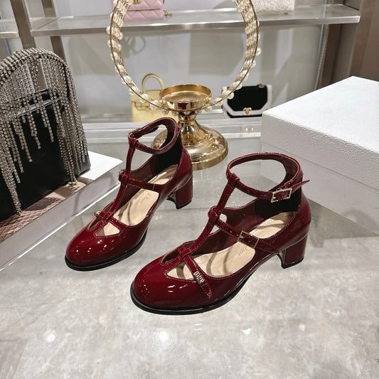 CD 26 Heel Mary Jane 40 Dark Red Patent Leather 592223