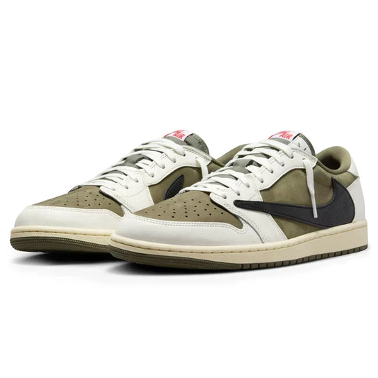 Travis Scott x Air Jordan 1 Low OG Medium Olive White Suede Leather